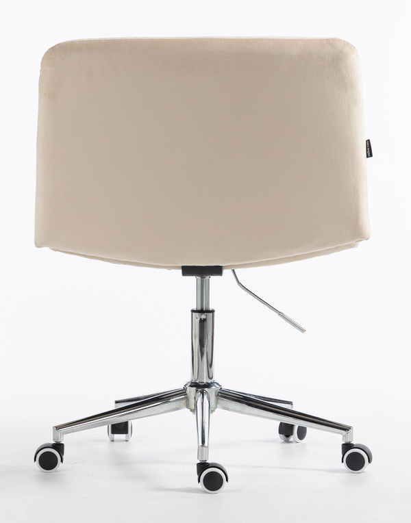 HR150K Scaun Crem din Catifea cu Bază Cromata