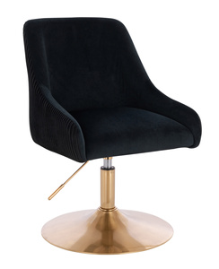 HR920N Scaun Neagră din Catifea cu Bază Aurie