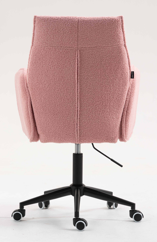 HR280K Scaun Roz Pudra Boucle cu Bază Neagră