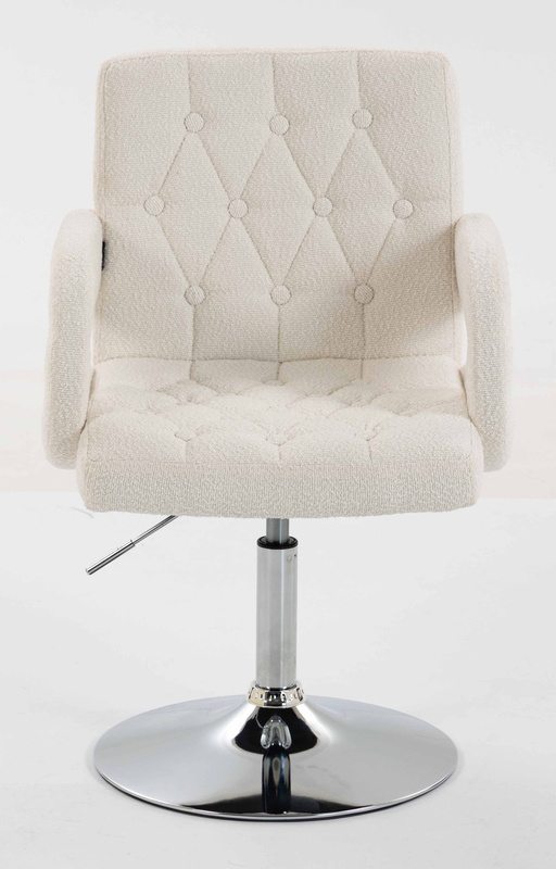 HR8404N Scaun Crem Boucle cu Bază Cromata
