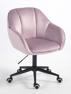 HR2055K Scaun Mov din Catifea cu Bază Neagră