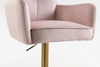HR250W Scaun Catifea Roz Pudra Bază Aurie