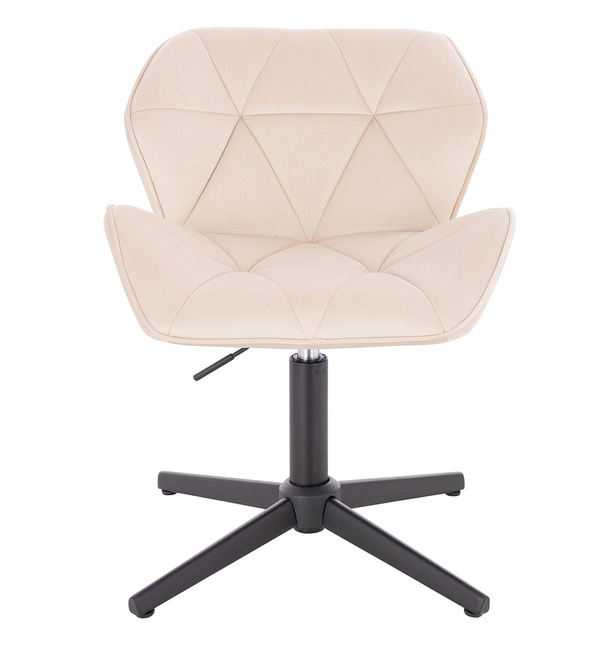 HR111CROSS Scaun Crem Catifea cu Bază Neagră