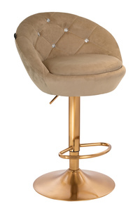 HR948W Scaun Latte din Catifea cu Bază Aurie