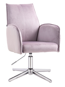 HR280CROSS Scaun Mov din Catifea cu Bază Cromata