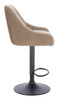 HR920W Scaun Latte din Catifea cu Bază Neagră