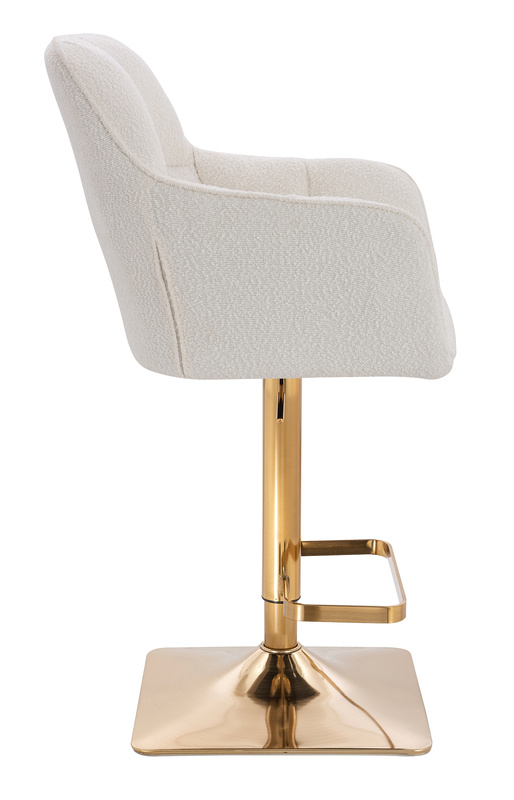 HR550KW Scaun Crem Boucle cu Bază Aurie