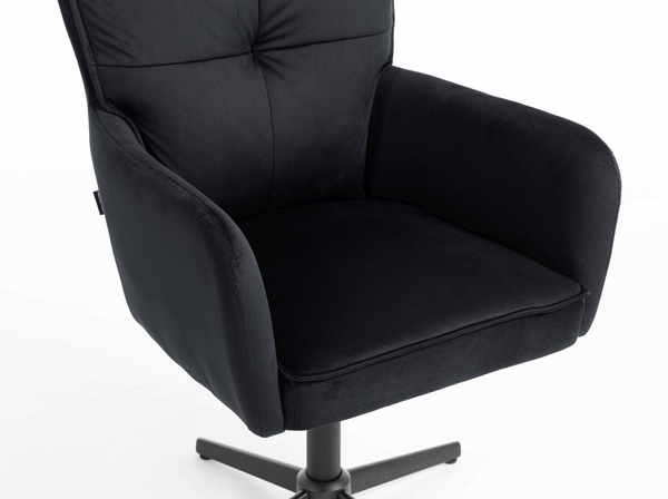 HR250CROSS Scaun Catifea Neagră Bază Neagră