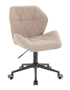 HR212K Scaun Latte Boucle cu Bază Neagră