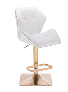 HR212KW ZIC-ZAC Scaun Alb cu Bază Aurie