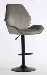 HR350W Scaun Gray din Catifea Bază Neagră