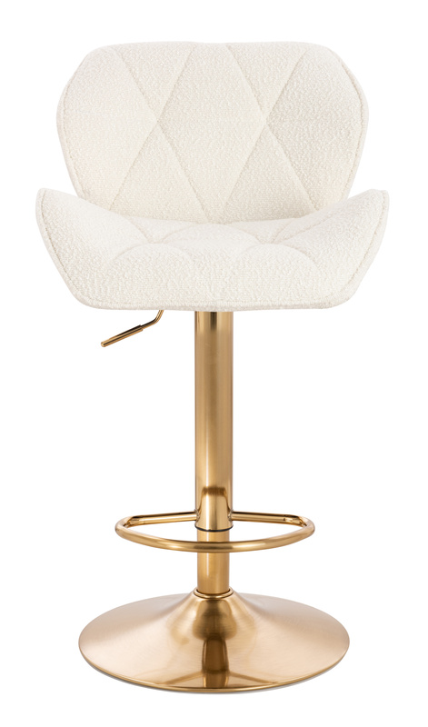 HR111W Scaun Crem Boucle cu Bază Aurie