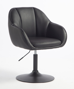 HR2055N Scaun Neagră din Piele Ecologica cu Bază Neagră