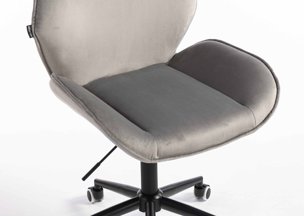 HR350K Scaun Gray din Catifea Bază Neagră