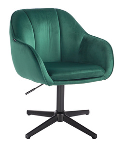 HR2055CROSS Scaun Verde din Catifea cu Bază Neagră
