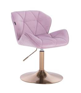 HR111N Scaun Violet Catifea cu Bază Aurie