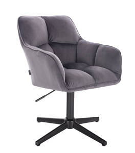 HR550CROSS Scaun Grafit Catifea cu Bază Neagră