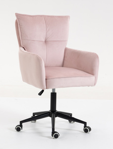 HR250K Scaun Catifea Roz Pudra Bază Neagră
