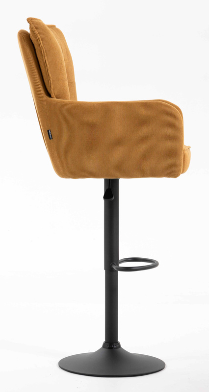 HR250W Scaun Catifea Reiată Premium Ruloare Curry Galben Bază Neagră
