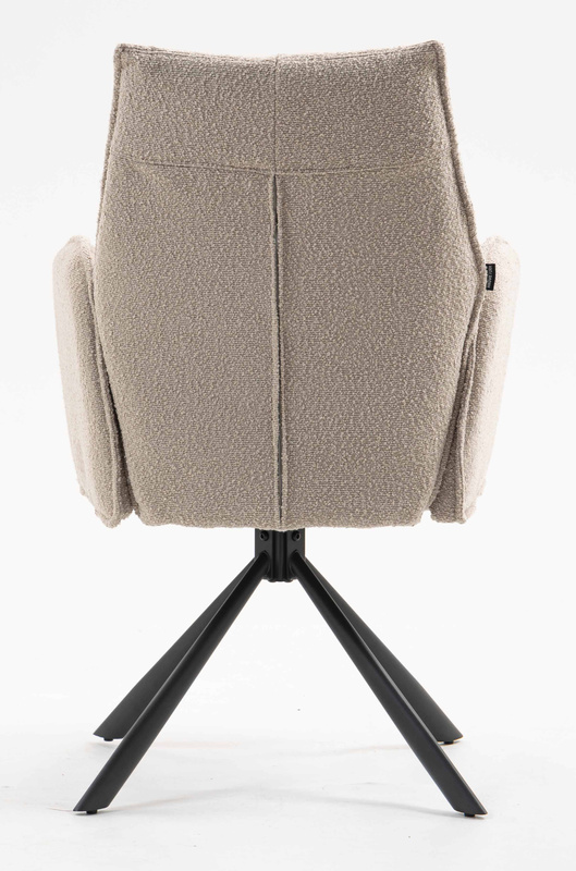 HR280 BAZĂ STEA Scaun Latte Boucle cu Bază Neagră