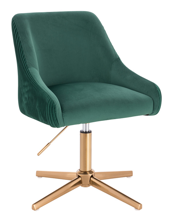 HR920CROSS Scaun Verde din Catifea cu Bază Aurie