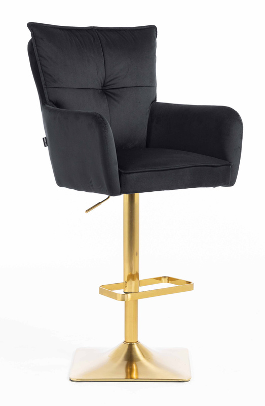 HR250KW Scaun Catifea Neagră Bază Aurie