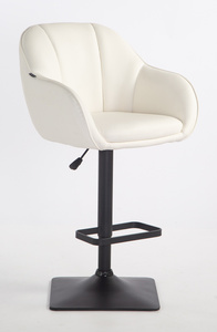 HR2055KW Scaun Alb din Piele Ecologica cu Bază Neagră