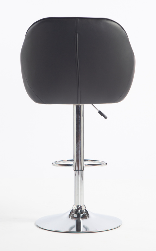 HR2055W Scaun Neagră din Piele Ecologica cu Bază Cromata