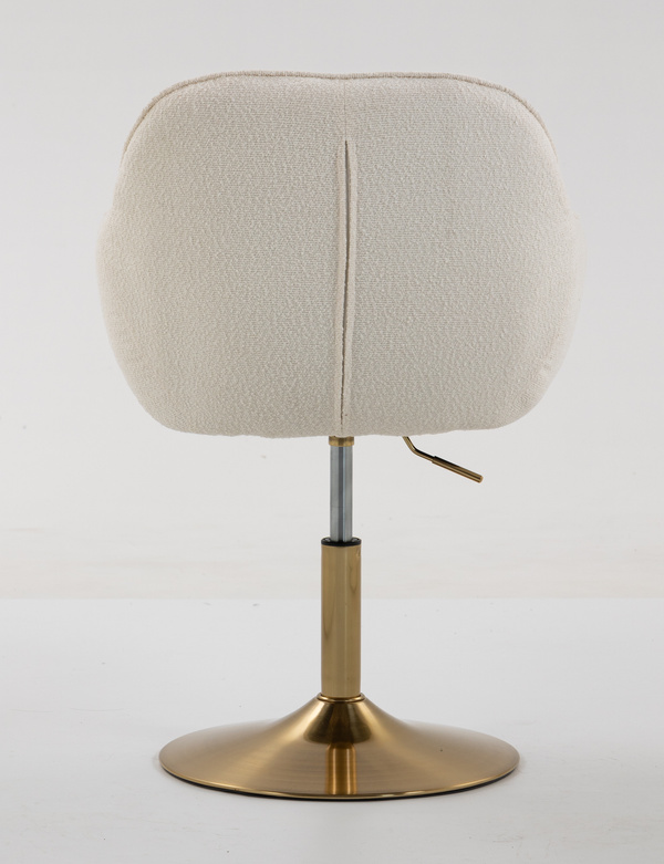 HR2055N Scaun Crem din Boucle cu Bază Aurie