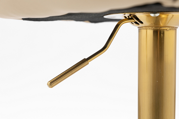 HR2055KW Scaun Crem din Piele Ecologica cu Bază Aurie