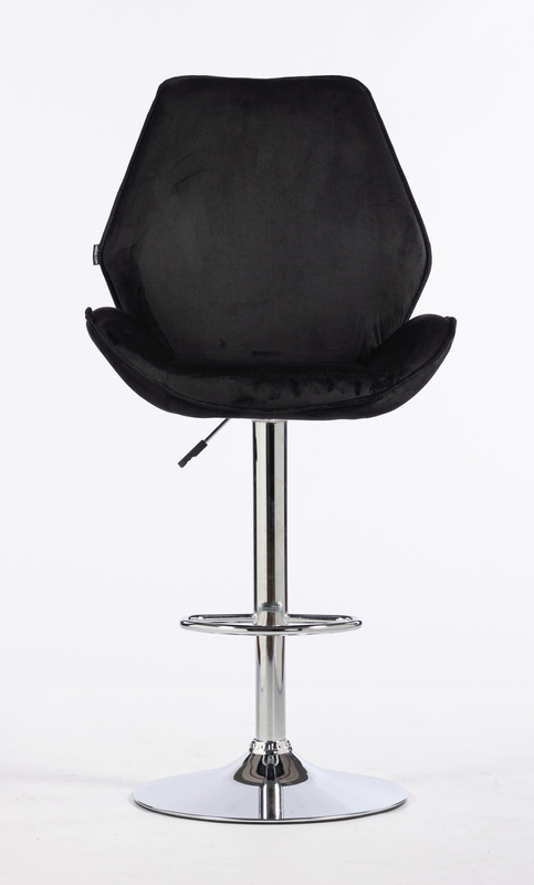 HR350W Scaun Neagră din Catifea Bază Cromata