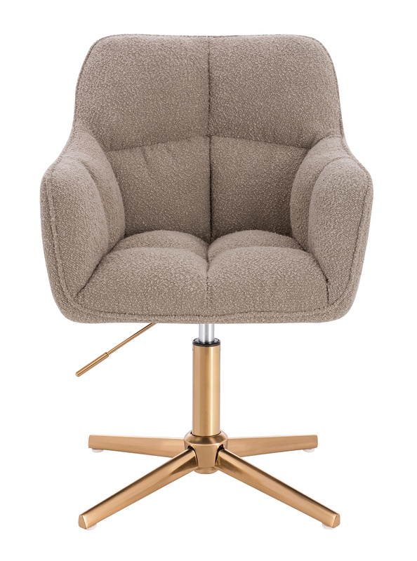 HR550CROSS Scaun Latte Boucle cu Bază Aurie