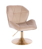 HR212N Scaun Latte Catifea cu Bază Aurie