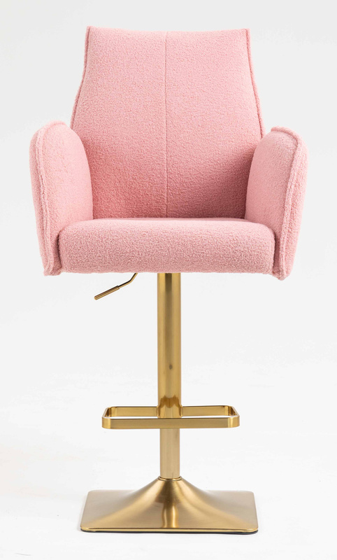 HR280KW Scaun Roz Pudra Boucle cu Bază Aurie