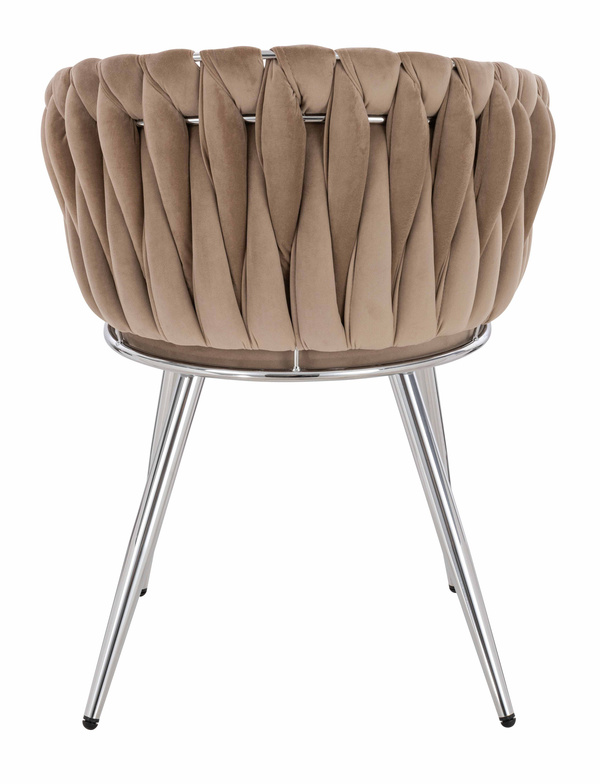 HR750 Scaun cu picioare Cromata Latte din Catifea