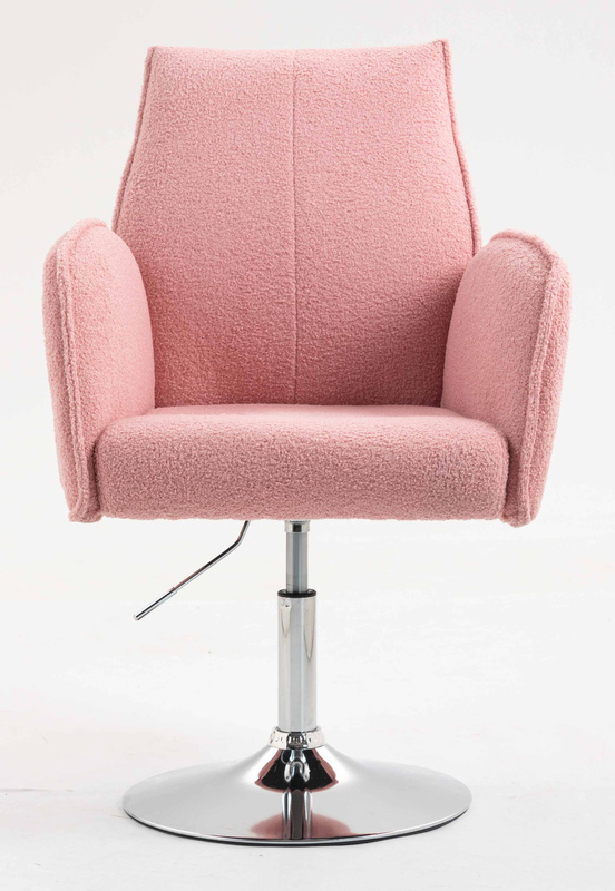 HR280N Scaun Roz Pudra Boucle cu Bază Cromata