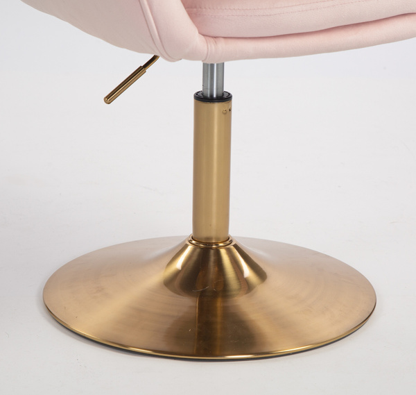 HR2055N Scaun Roz Pudra din Catifea cu Bază Aurie