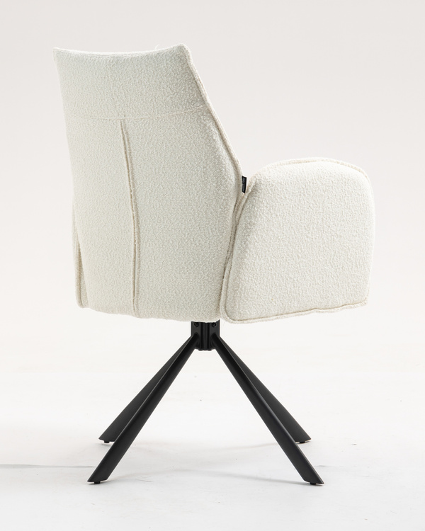 HR280 BAZĂ STEA Scaun Crem Boucle cu Bază Neagră