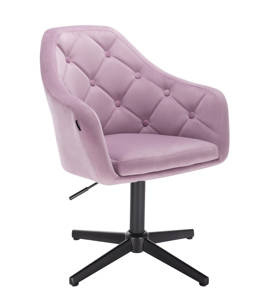 HR831CROSS Scaun Catifea Mov cu Bază Neagră