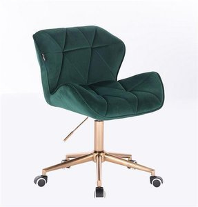 HR111K scaun Catifea Verde cu Bază Aurie