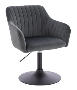 HR190N Scaun Grafit din Catifea cu Bază Neagră