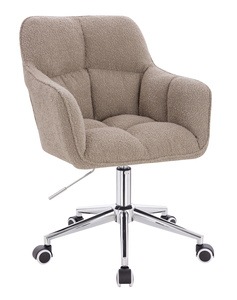 HR550K Scaun Latte Boucle cu Bază Cromata