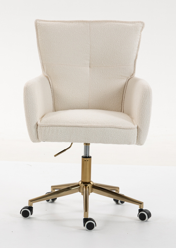 HR250K Scaun Crem Boucle Bază Aurie