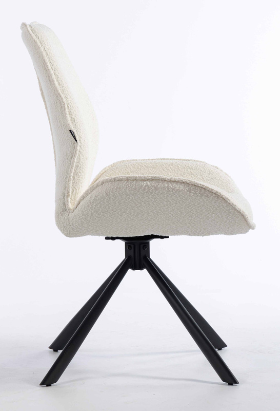 HR350 BAZĂ STEA Scaun Crem din Boucle Bază Neagră