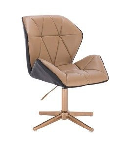 HR212CROSS SCAUN NEGRU ȘI CARAMEL BAZĂ AURIE