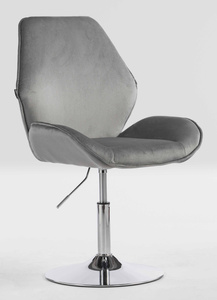 HR350N Scaun Gray din Catifea Bază Cromata