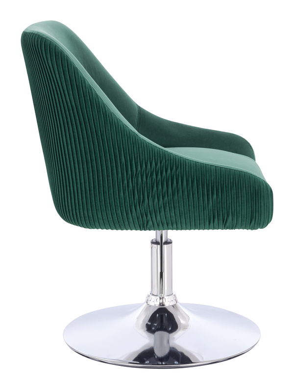 HR920N Scaun Verde din Catifea cu Bază Cromata