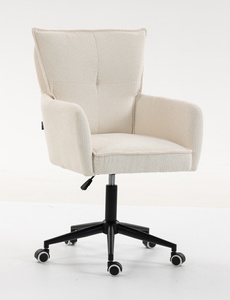 HR250K Scaun Crem Boucle Bază Neagră