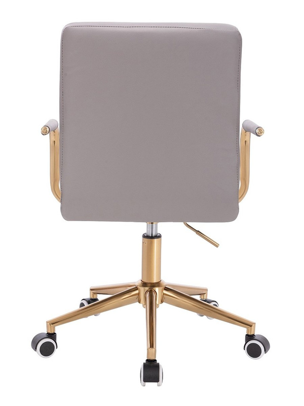 HC1015KP Scaun Gri Piele Ecologica Bază Aurie