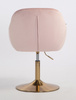 HR2055N Scaun Roz Pudra din Catifea cu Bază Aurie
